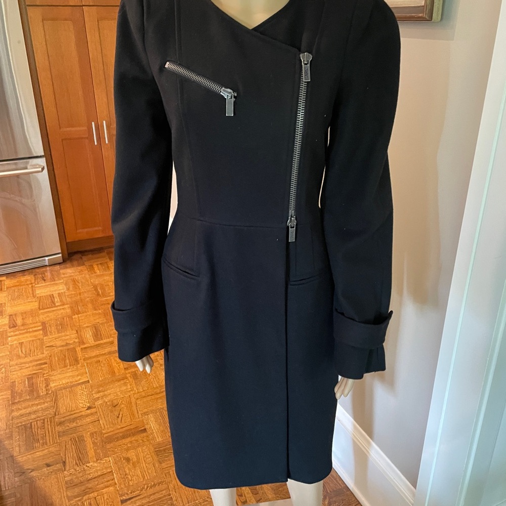 Karl Lagerfeld black wool-blend tailored coat, IT44
